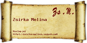 Zsirka Melina névjegykártya